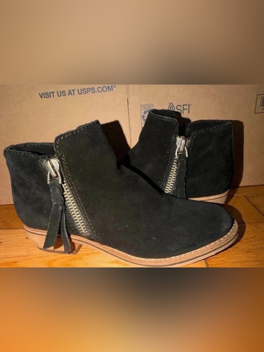 Women's Dolce Vita Black Suede Ankle Boot with Side Zip